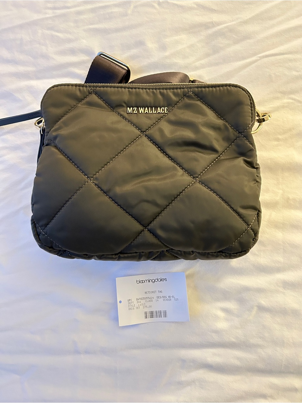 New MZ Wallace Madison Crossbody Bag Magnet/Light Gold Olive Green, $275 Retail